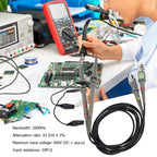 2pcs P6100 BNC Oscilloscope Probe Kit DC-6MHz DC-100MHz 1X 10X High Precision Scope Analyzer Clip Testing Probes