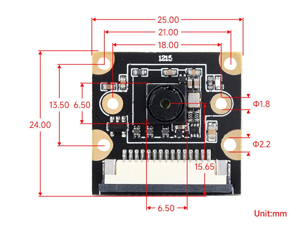Waveshare IMX219 Camera Module For Raspberry Pi 5, 8MP, MIPI-CSI Interface, Options For 79.3° / 120° FOV,  IMX219 Sensor