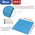 YOUNUON 100x100mm 0.5mm 1mm 1.5mm 2mm 3mm 4mm 5mm tichkess Thermal Pad CPU Heatsink Pad Cooling Conductive Silicone Thermal