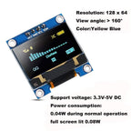 5pcs 0.96" OLED Display Screen Module I2C IIC 128x64 SSD1306 Driver Board I2C Serial Chip 4 Pin Display Board for Arduino ESP32