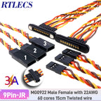 3A Magnetic Spring Loaded Pogo Pin Connector 24VDC LED Snap-on JST SM JR Servo Extended Cable 5/6/7/8/9 Pin Male Female Blind
