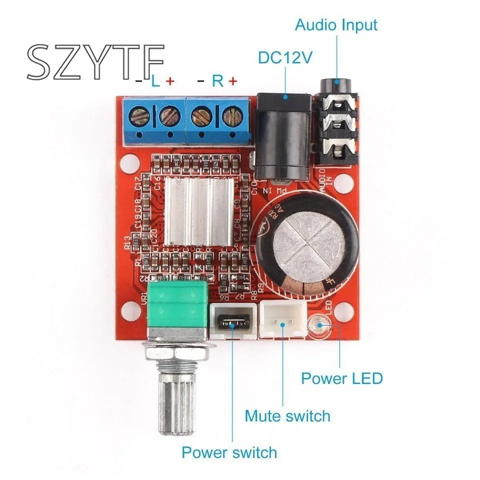 10W+10W 12V Mini Hi-Fi PAM8610 Audio Stereo Amplifier Board 2X10W Dual Channel D Class Lowest Price
