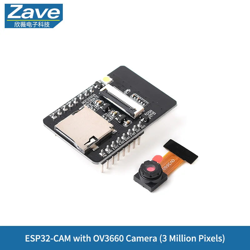 New Version ESP32-CAM Development Board with Wi-Fi + Bluetooth Module and OV3660 High-Definition Camera Module