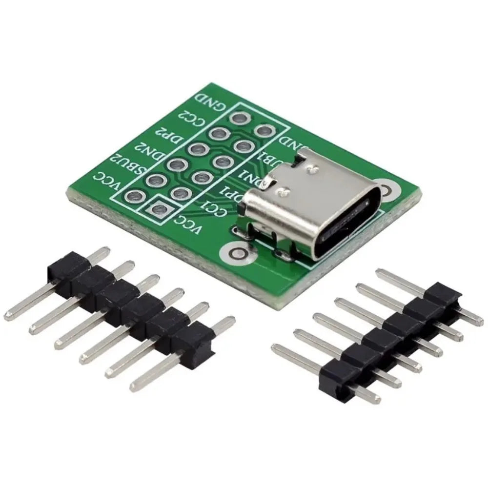 1-10PCS USB TYPE-C conversion board 2.54MM CC1 CC2 5.1K pull-down resistor connection