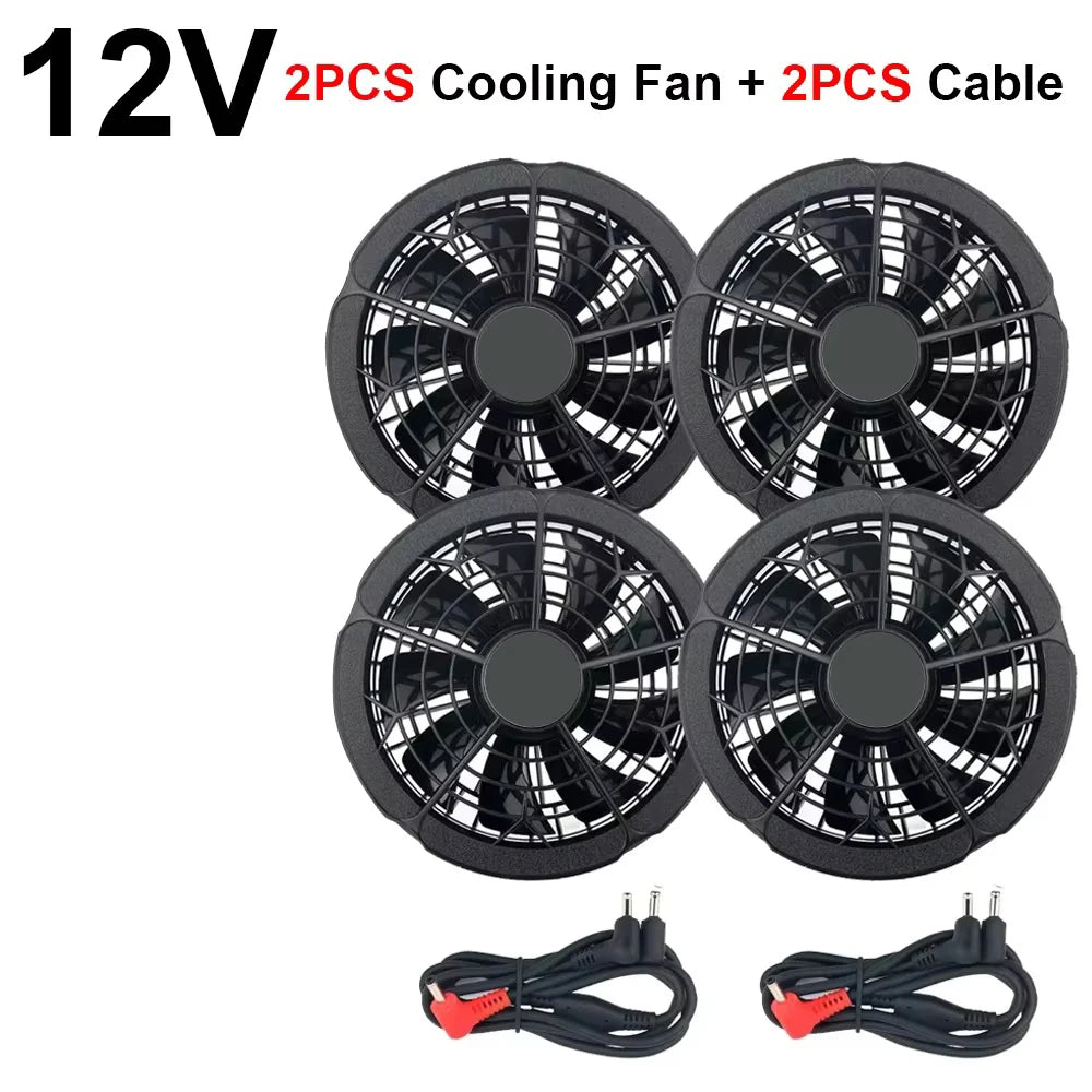 Air Conditioner Vest Cooling Fan 5V or 12V Adjustable Gear High Speed Fan For High Temperature Outdoor Work Fast Cooling DC Fan