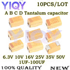 10PCS A B C D Tantalum capacitor SMD 1UF 0.22UF 100UF 4.7UF 10UF 22UF 33UF 47UF 6.3V 10V 16V 25V 35V 50V 3216 3528 6032 7343