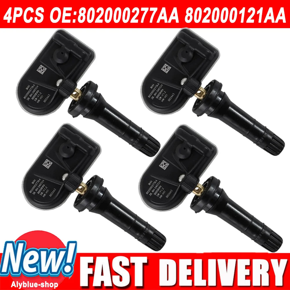 4PCS TPMS Tire Pressure Sensor For Chery Jaecoo J7 2024 802000277AA 802000121AA Tire Pressure Monitoring System 433MHz