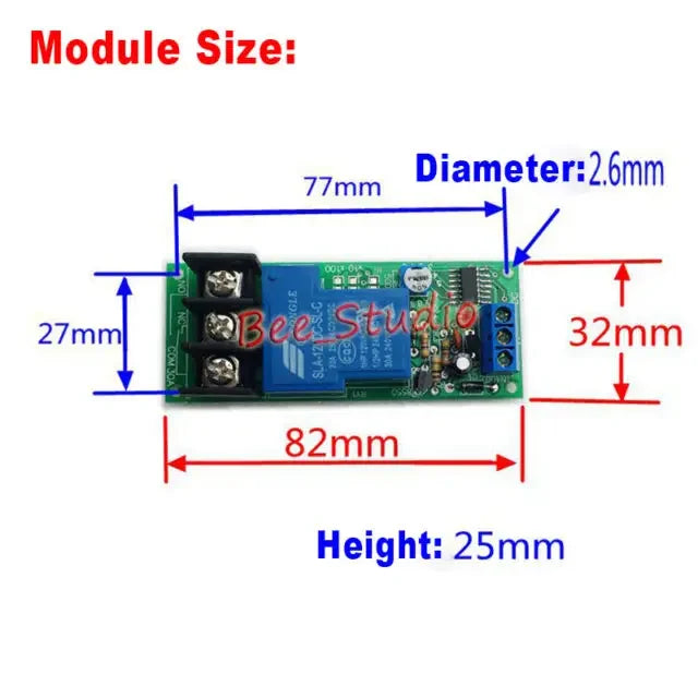 Time Delay Relay Module Circuit  Timer Control Switch DC 12V 24V 30A Adjustable Conduction