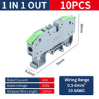 6MM DIN Rail Terminal Blocks Free Splicing Compact Quick Lever Wiring Connector Spring Cable Connection Terminal Press 32A 450V