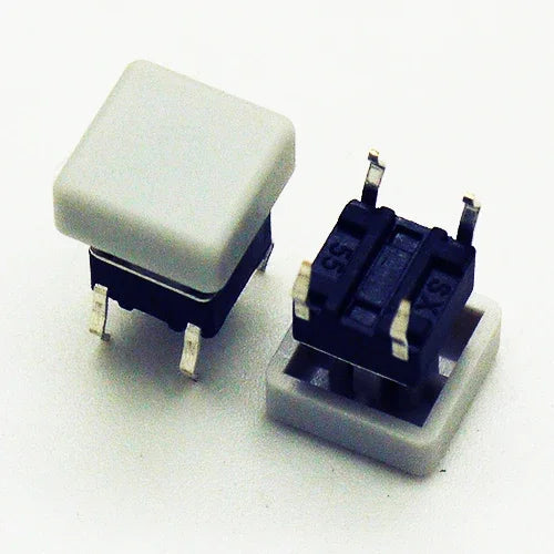 10PCS 6X6X7.3mm 4PIN DIP SMT Momentary Tact Button H=8.7mm With Cap Mini Push Button