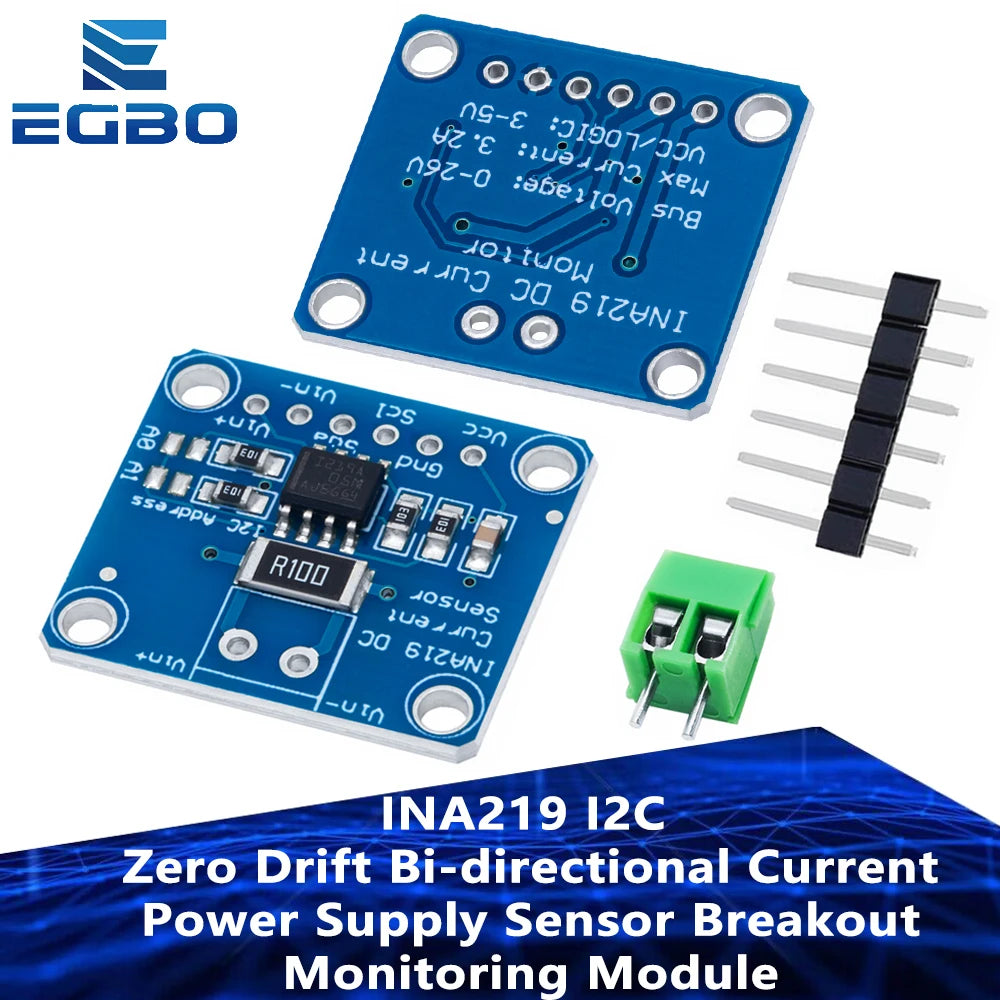 1~5PCS EGBO INA219 I2C Zero Drift Bi-directional Current Power Supply Sensor Breakout Monitoring Module