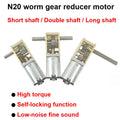1pc Self Locking Worm Gear 1218-N20 Miniature DC Reduction Gear Motor 12V Low-speed Single Shaft Dual Shaft Motor