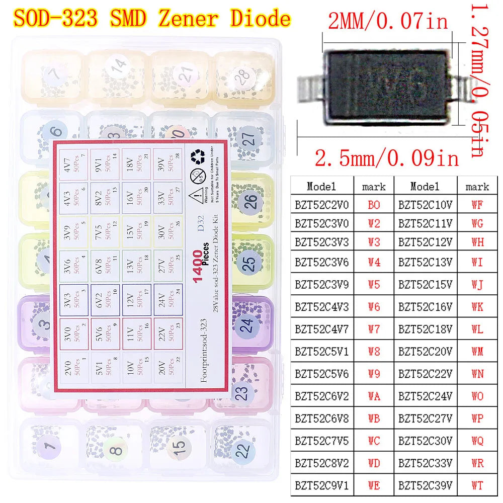 DIP SMD Zener Diode Fast Switching Schottky TVS Diode Kit 1N4001 1N4004 1N4007 1N5408 UF4007 FR207 1N5817 1N5819 1N5822 1N4148