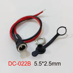 5.5*2.5/5.5*2.1mm Electric Lithium Battery Bicycle Connection Charging Port DC Power Supply Female Head With Cable Wired Socket
