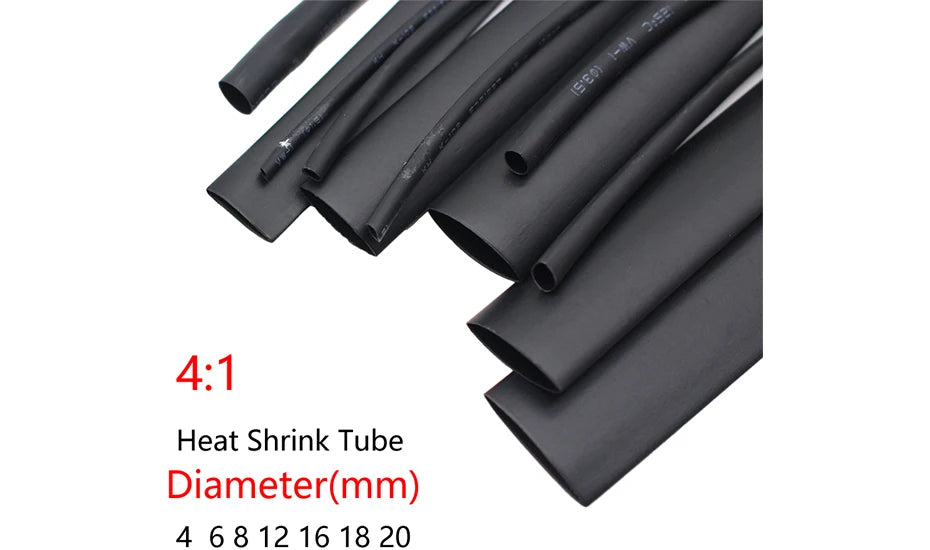 1Meter 4:1 Heat Shrink Tube With Glue Thermoretractile Heat Shrinkable Tubing Dual Wall Heat Shrink Tubing 6 8 12 16 24 40 52 72