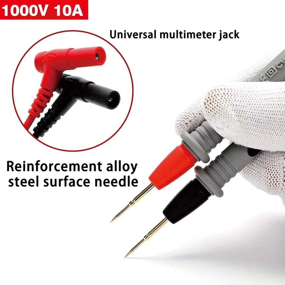 1000V 10A 20A Pure Copper Gold-Plated Special Tip Multimeter Probe Universal Test Lead Wire Needle, Tester Lead Probe