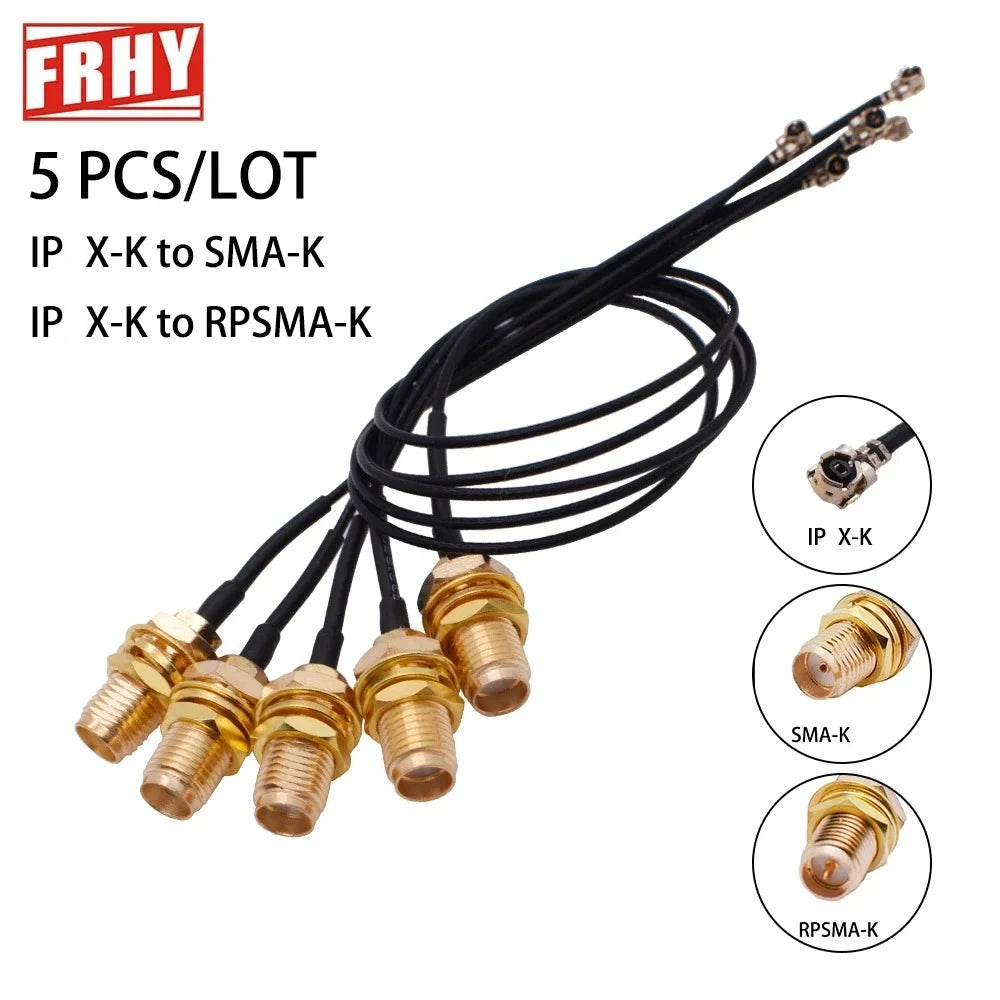 5Pcs/Lot IPX to SMA Pigtail Cable, Female SMA to UFL/u.FL/IPX Adapter, 1.13MM RP-SMA-KY, High-Quality RF Coax Cable Assembly