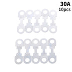 New 10Pcs 30A-150A 32VDC Small Fuse Sheet Automotive Car Flat Zinc Sheet For Car Fuse Round Hole Insert Fuse Auto Parts