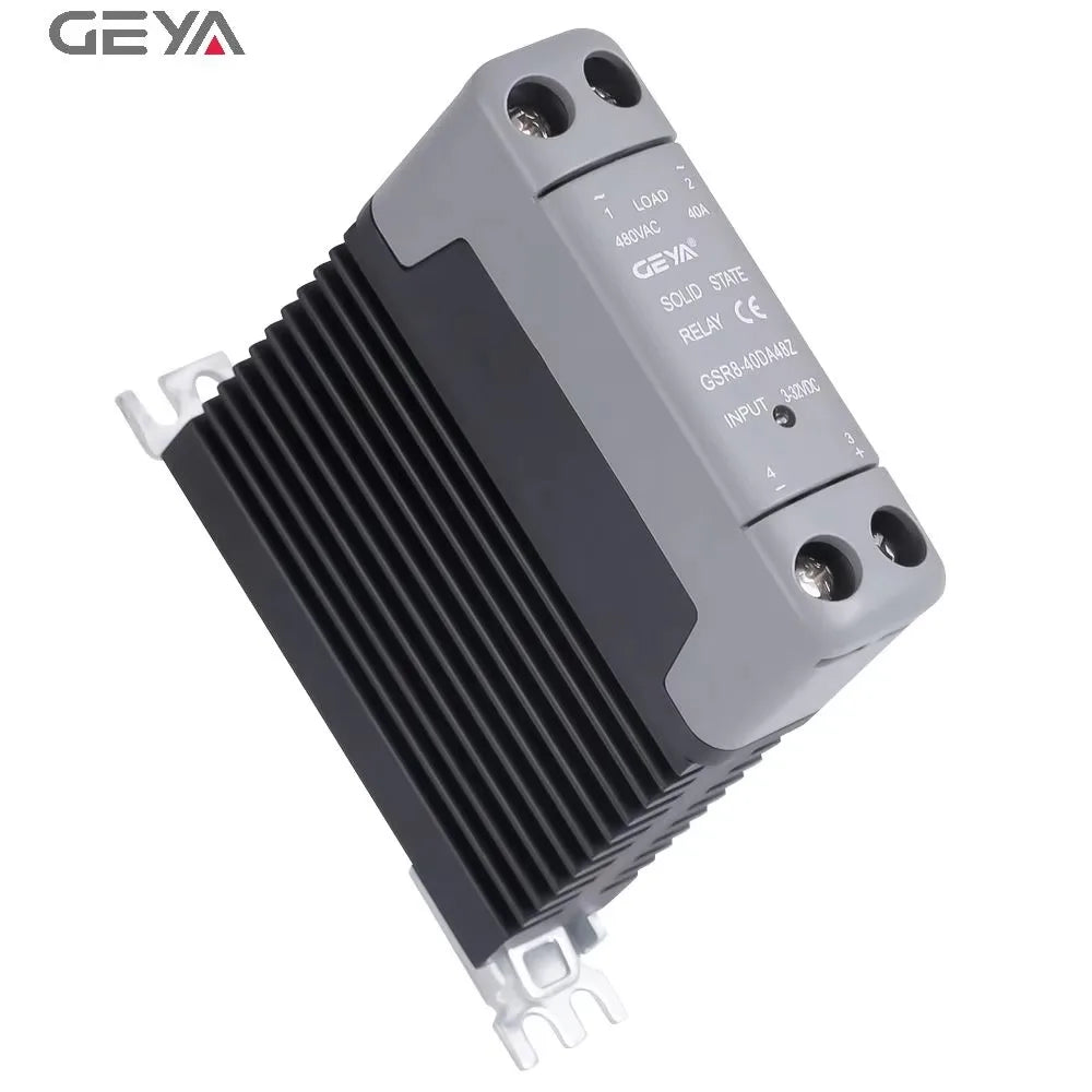 GEYA DIN Rail Solid State Relay Single Phase SSR With Heatsink DC Control AC High Load Capacity Solid State Reliability 15A-60A