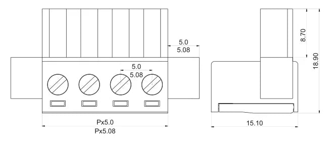 5sets KF2EDGWB 5.08 2/3/4/5/6/7/8/9/10/12Pin Wall Terminal Plug Type 5.08mm Pitch Connector Pcb Screw Terminal Block