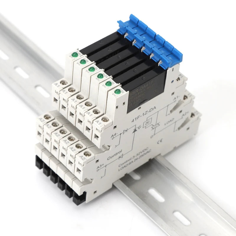 DC Control AC 6A Slim Interface Solid State Relay Module DIN SSR Slim Relay DC Control DC 41F-1Z-C2 SSR Relay DIN Rail