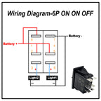 3 Way Rocker Switch 12V DPDT 3 Position ON OFF ON Toggle Switch Momentary ON ON OFF Blue Led Button Switch For Car Boat Carling