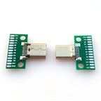 1pcs USB 3.1 Type C Connector 24+2P Female Male Plug Receptacle Adapter to Solder Wire & Cable USB-C 24P+2P PCB Test Board
