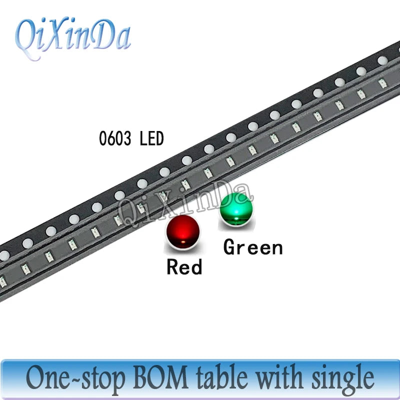 100pcs 0603 SMD LED White Red Blue Yellow Green Orange Warm White Pink Purple  Light Emitting Diode