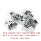 50-900PCS Transistors Kit PNP NPN A1015 S8050 S8550 S9012 C1815 MJE13001 2N3904 2N3906 BC327 BC337 BC517 BC547 BC548 BC549 BC558
