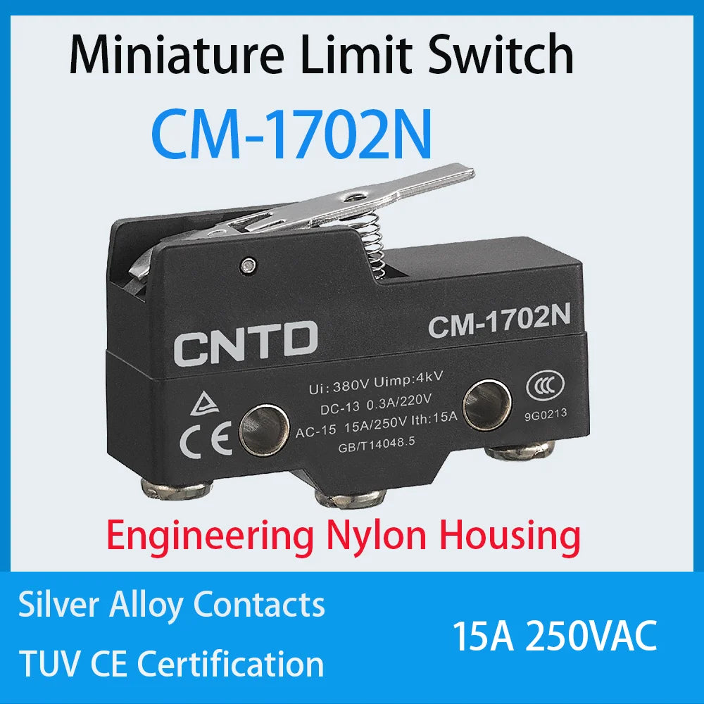 CNTD CM-1702 CM-1702K CM-1702N Micro Switch Limit Switch Travel Switch Self-Resetting Short lever Snap Action Electrical Control