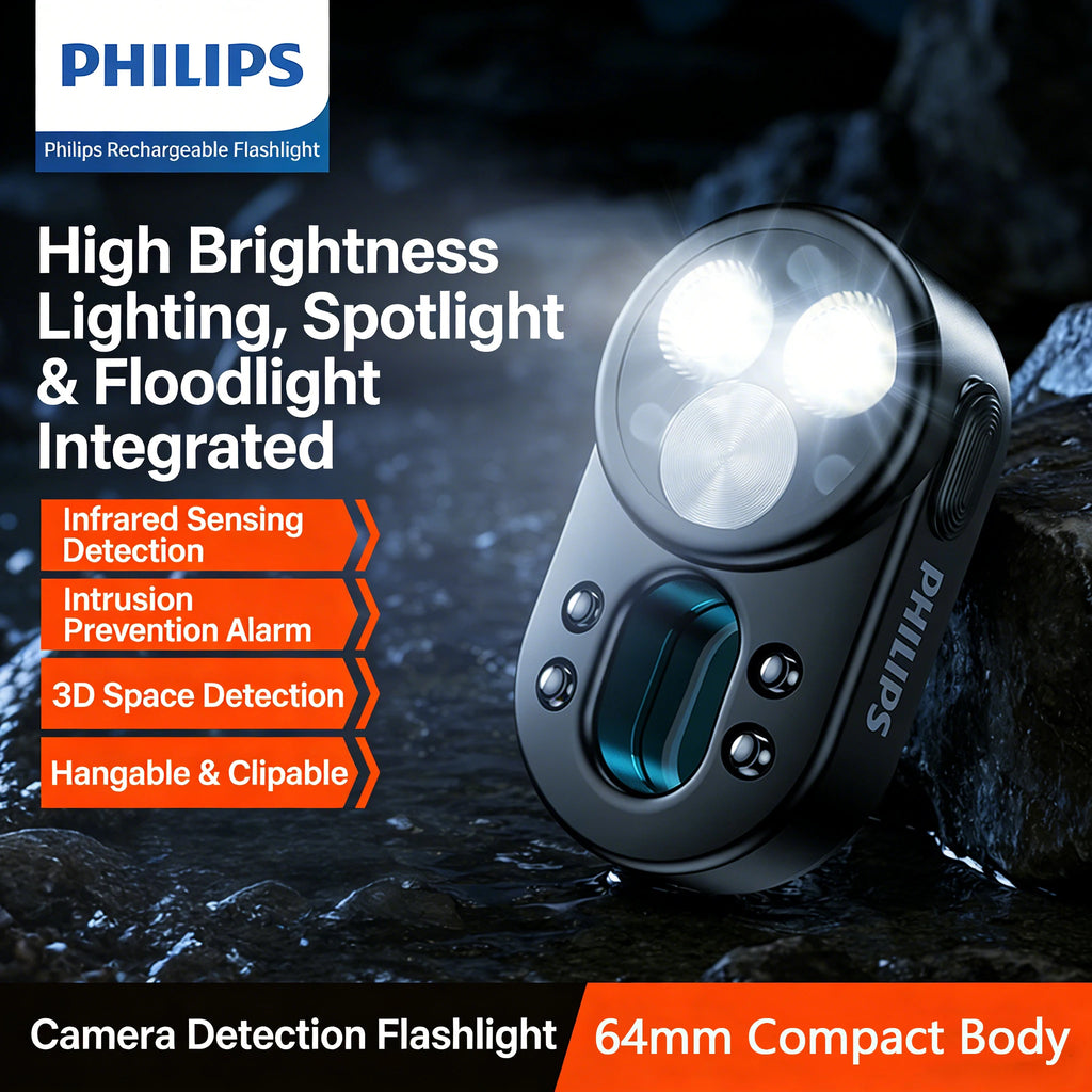 Philips SFL 1551 Privacy Camera Detector Compact Portable Flashlight with Multiple Modes Switching for Security
