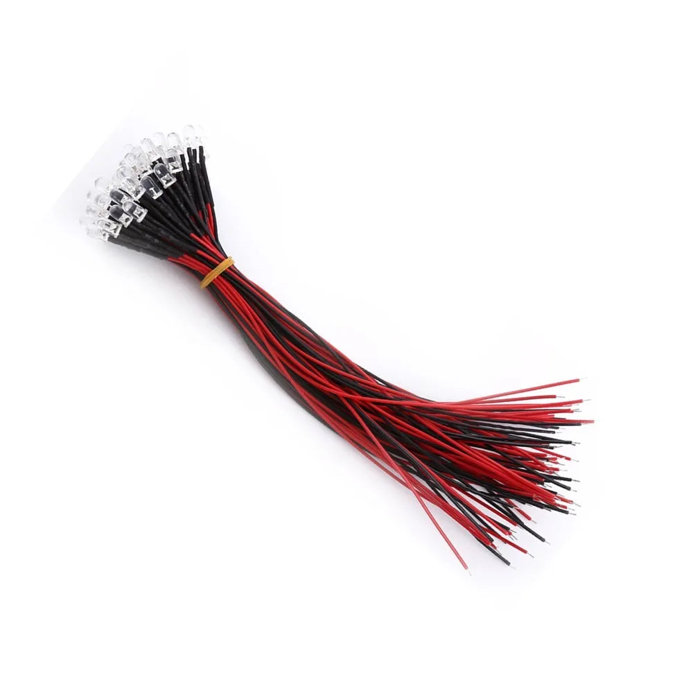 50PCS Colorful DC 5-12V LED Diodes 5mm White Red Blue Green LED Lights Small LED Lamps DIY Lighting
