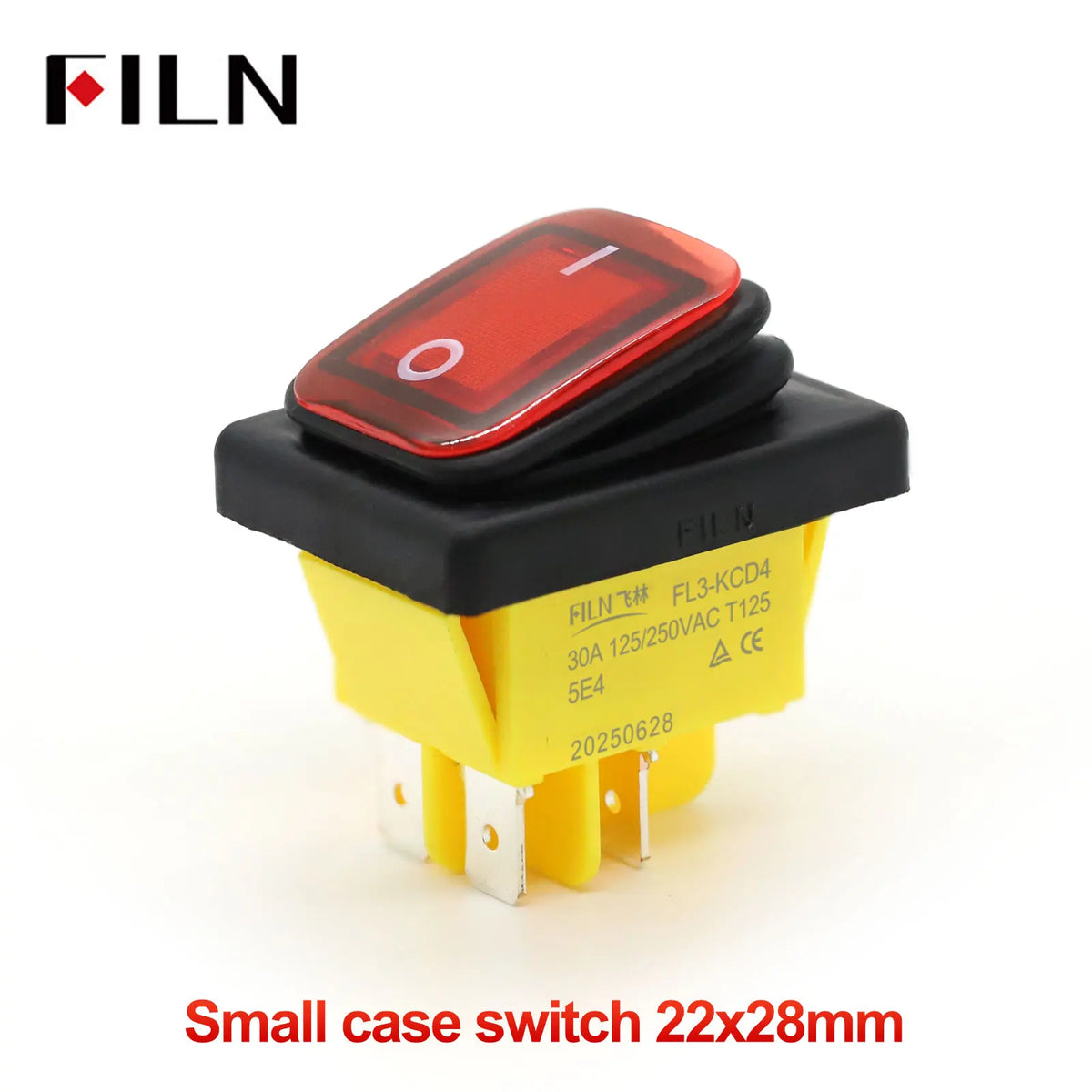 FILN Heavy Duty IP68 Waterproof LED Toggle Rocker Switch T8530A12V/220VRed/Blue/Green ON/OFF Ideal for Car & Marine Use