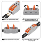 10pcs Quick Terminal Connector 212/213/214/215 Hard And Soft Wire Parallel Connector Connector Press The Wire Terminal PCT