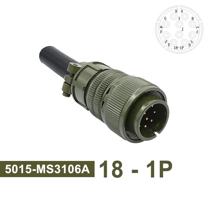 MS3102A MIL-C 5015 Military Specification Connector 18S-12 18S-8 18S-1 Plug&Socket MS3106A MS3108A MIL STD Circular Connectors