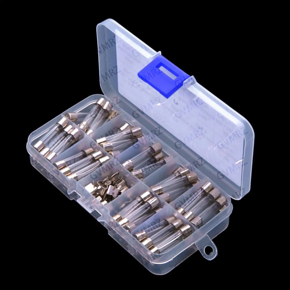 72PCS 6*30MM 0.5A-30A Glass Fuse Tubes 250V Box 0.5A 1A 2A 3A 5A 10A 15A 20A 30A 6X30