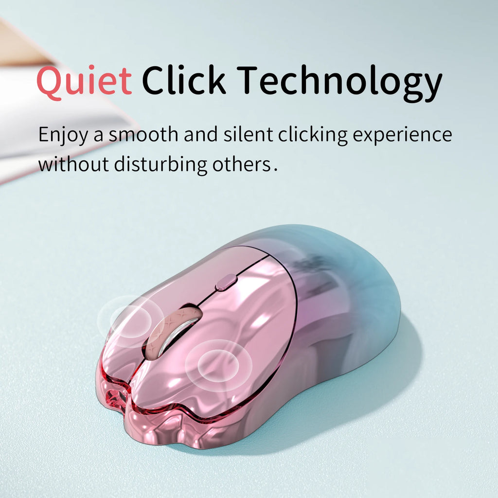 SayRose MO‑76 Cute Cat Paw Wireless Mouse 2.4G Bluetooth 5.0 Dual Mode 4‑Level DPI 800‑3200 Rechargeable Type‑C Mice for Laptop PC Mac Office Girl Gift