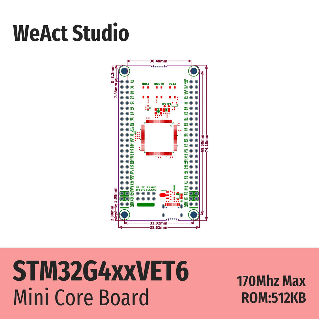 WeAct STM32G473VET6 STM32 STM32G491VET6 STM32G473 G491 Mini Core Board 170MHz 112KB/128KB RAM 512KB ROM MCU Development Board