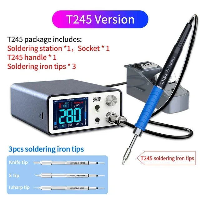 AIXUN T3A/T3B  Intelligent Soldering Station Support T12/T245/T210/115 Handle Soldering Iron Tips Electric Welding Iron Station