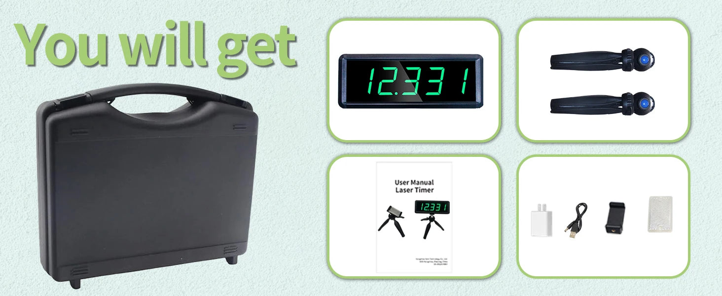 GANXIN Wireless Laser Timer for Sprints Race Clock Racing Timer With  Battery Powered