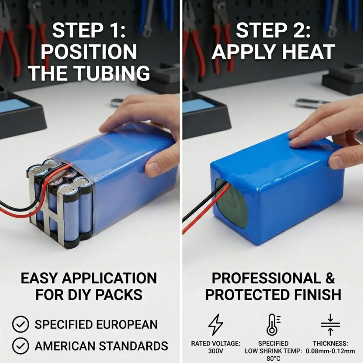 Battery Wraps 10/20cm PVC Heat Shrink Tube Roll Shrinkable Film Sleeve Lithium Battery Pack Case Insulation Li-ion Wrap Cover