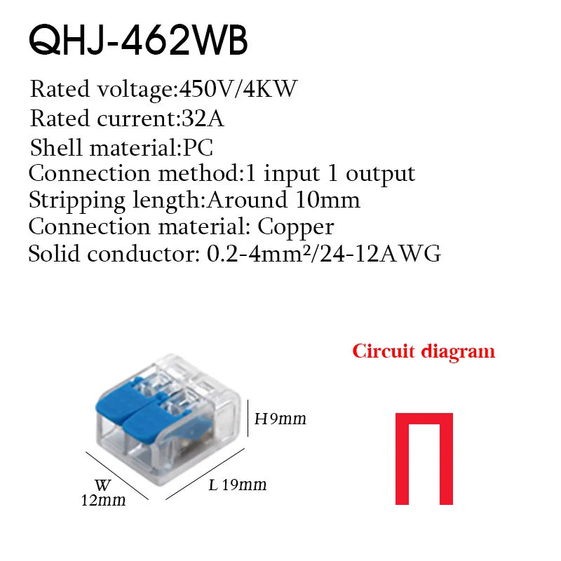 Wire Connector Electrical Lever Strip Connectors Cage Spring Universal Compact Quick Wiring Conductors Push-in Terminal Blocks