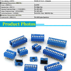 5PCS Blue Toggle Switch Spacing 2.54MM DIP Dial The Code Switch 1 2 3 4 5 6 7 8 9 10 12 PIN Quick Switch