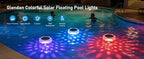 Solar Pool Lights 1/2 Pack, RGB Changing Floating Pool Lights with 10m Remote Control, 4 Dimming, 13 Lighting, Timing Mode, IP68 Waterproof for Inground/Above Ground Pool, Party Decoration