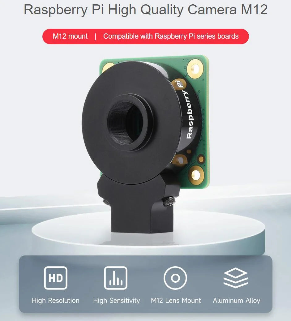 Raspberry Pi High Quality HQ Camera M12 For Lens 12MP 8mm/3.2mm/113 2.7mm/14MP 2.72mm/5MP 25mm/16MP 105 3.56mm