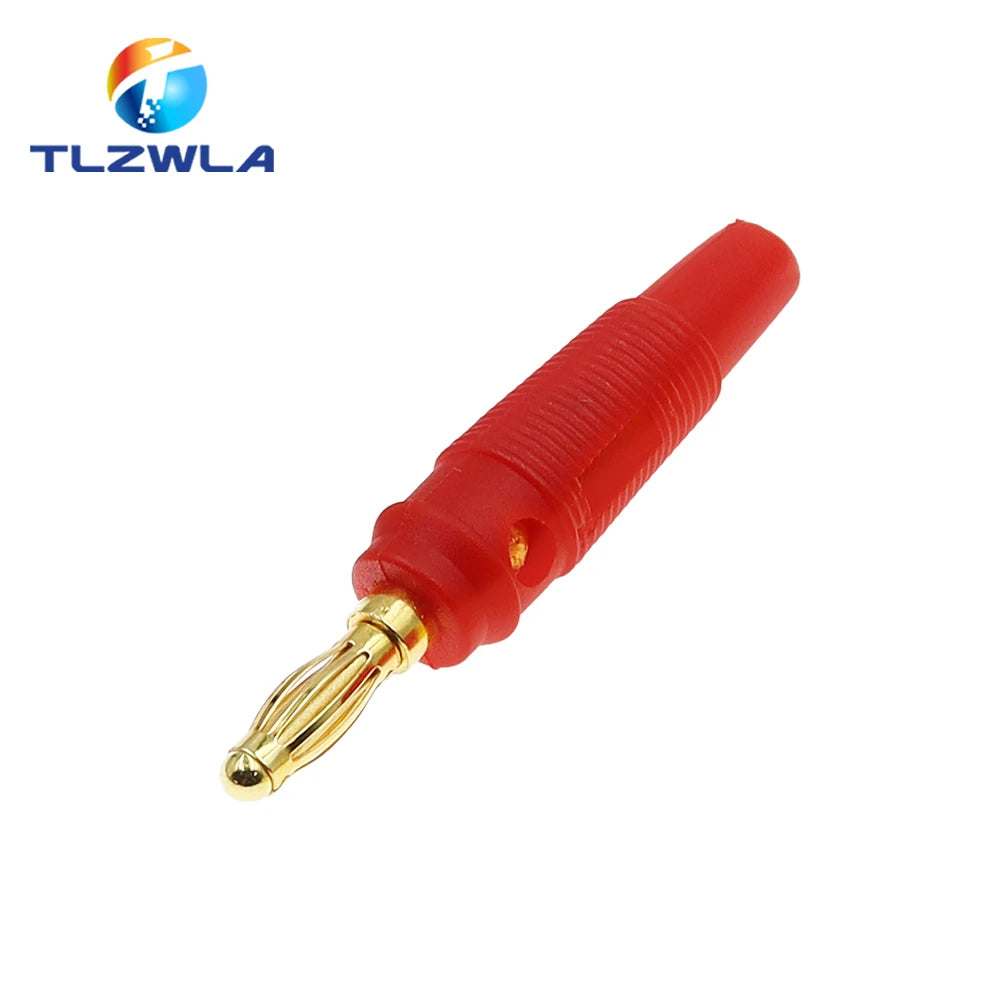 5PCS New 4mm Plugs pure copper Gold Plated Musical Speaker Cable Wire Pin Banana Plug Connectors