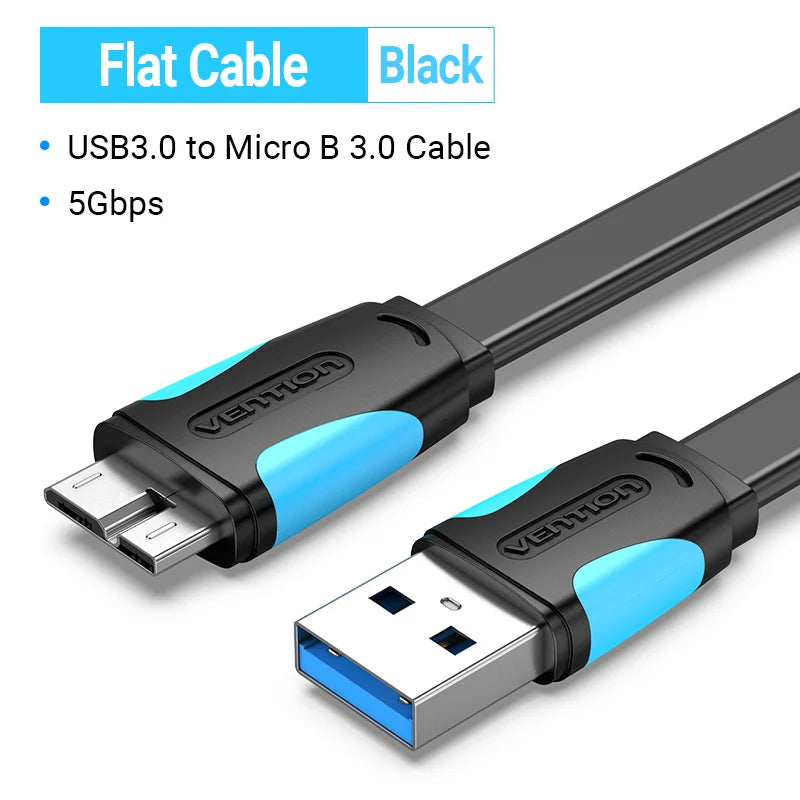 Vention Micro B Cable USB 3.0 2A to USB A Cable Data Transfer Fast Charger Cord for Hard Drive Samsung Micro B USB 3.0 Cable