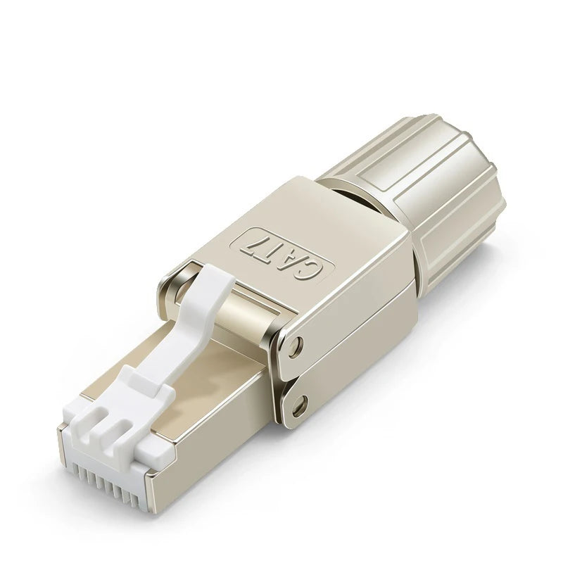 Tool Free Metal RJ45 Connector Toolless Reusable 23AWG to 26AWG Cable Internet Plug Easy Installation Tool-Free Termination Plug