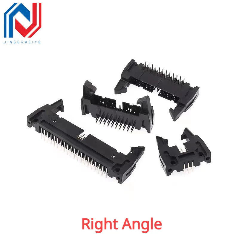 5Pcs 2.54mm Pitch DC2 Male IDC Connector Socket Header With Hook Horn Sample 6P 8P 10P 12P 14P 16P 20P 26P 30P 34P 40P 50P 64Pin