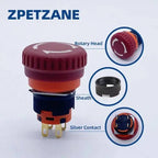 16mm Mounting Emergency Stop Rotary Button Switch 2NC Two Normally Closed Mini Four Foot Mushroom Stop